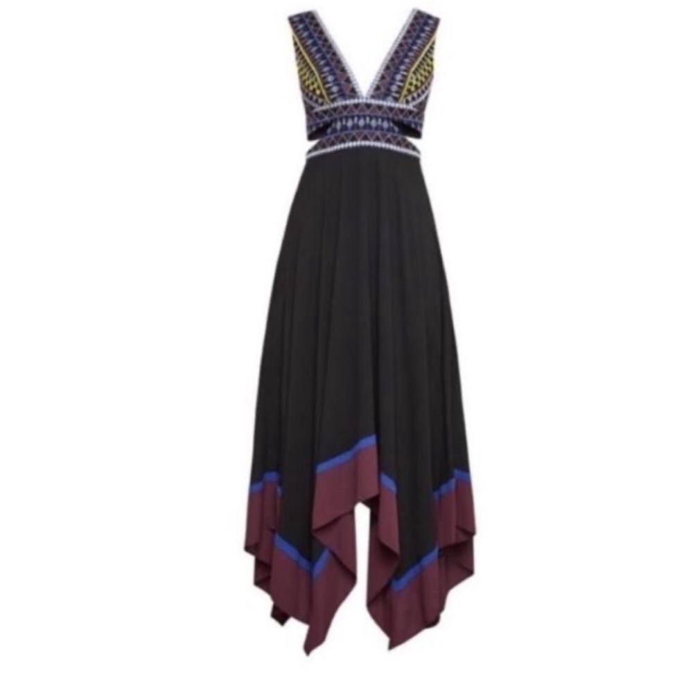 BCBGMaxazaria Embroidered Handkerchief Dress